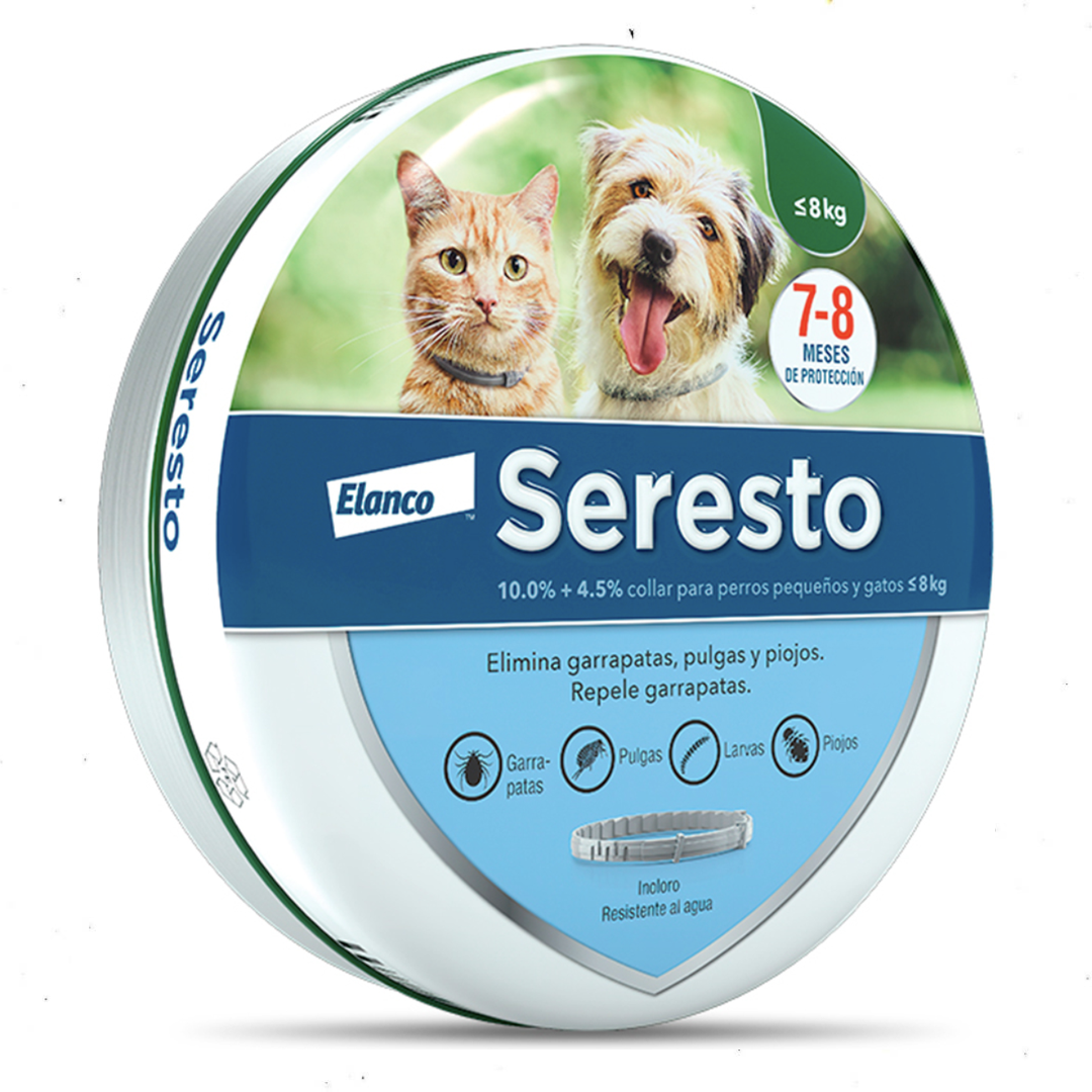 Seresto Collar Antipulgas y Garrapatas para Perros y Gatos ≤ 8 kg – Protección de 8 Meses