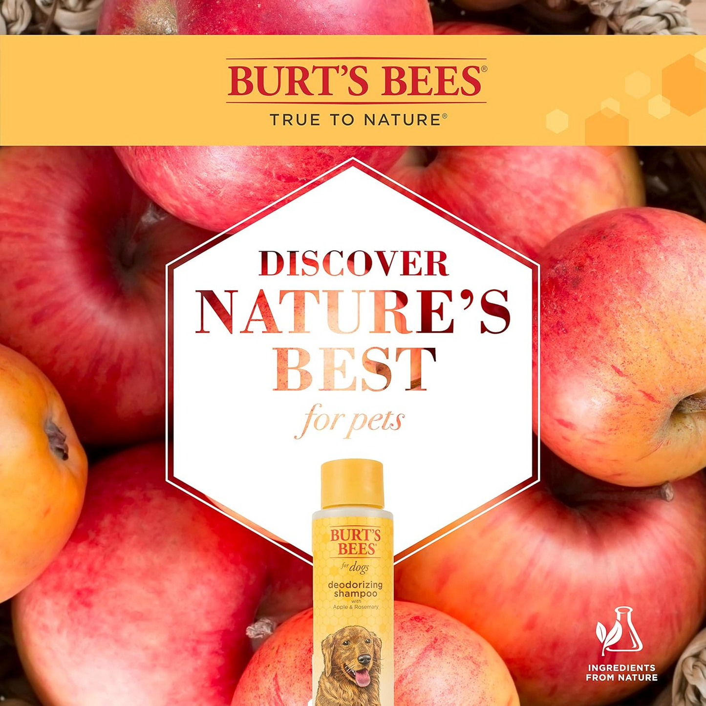 Shampoo Desodorizante Burt’s Bees para Perro con Manzana y Romero (473ml)