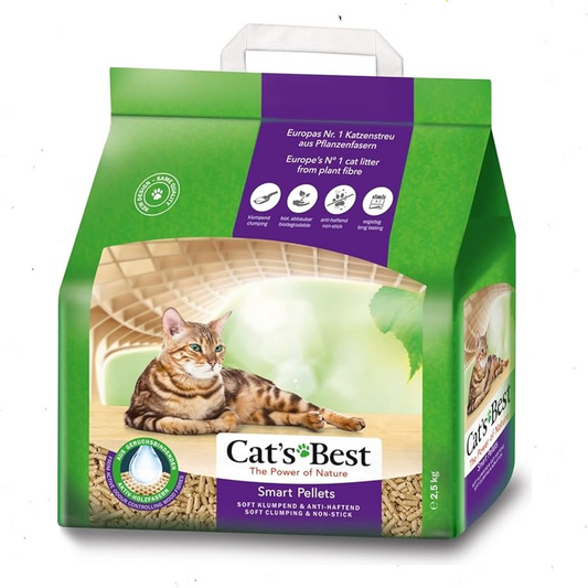 Cat’s Best Smart Pellets – Arena Biodegradable para Gatos, 5 lb, Hasta 7 Semanas de Uso