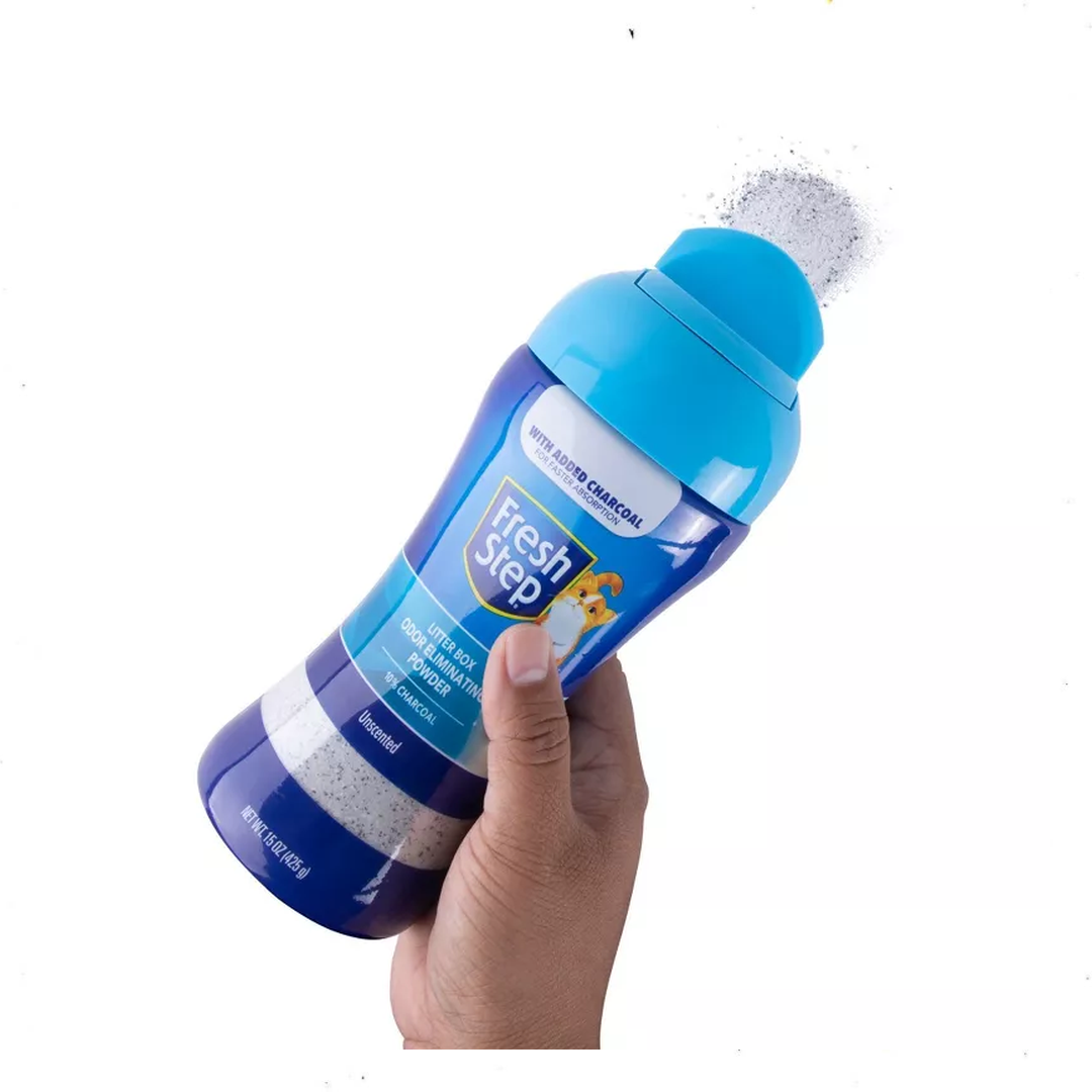 Polvo Desodorizante Fresh Step con Carbón Activado – 15 oz, Control de Olores para Arenero