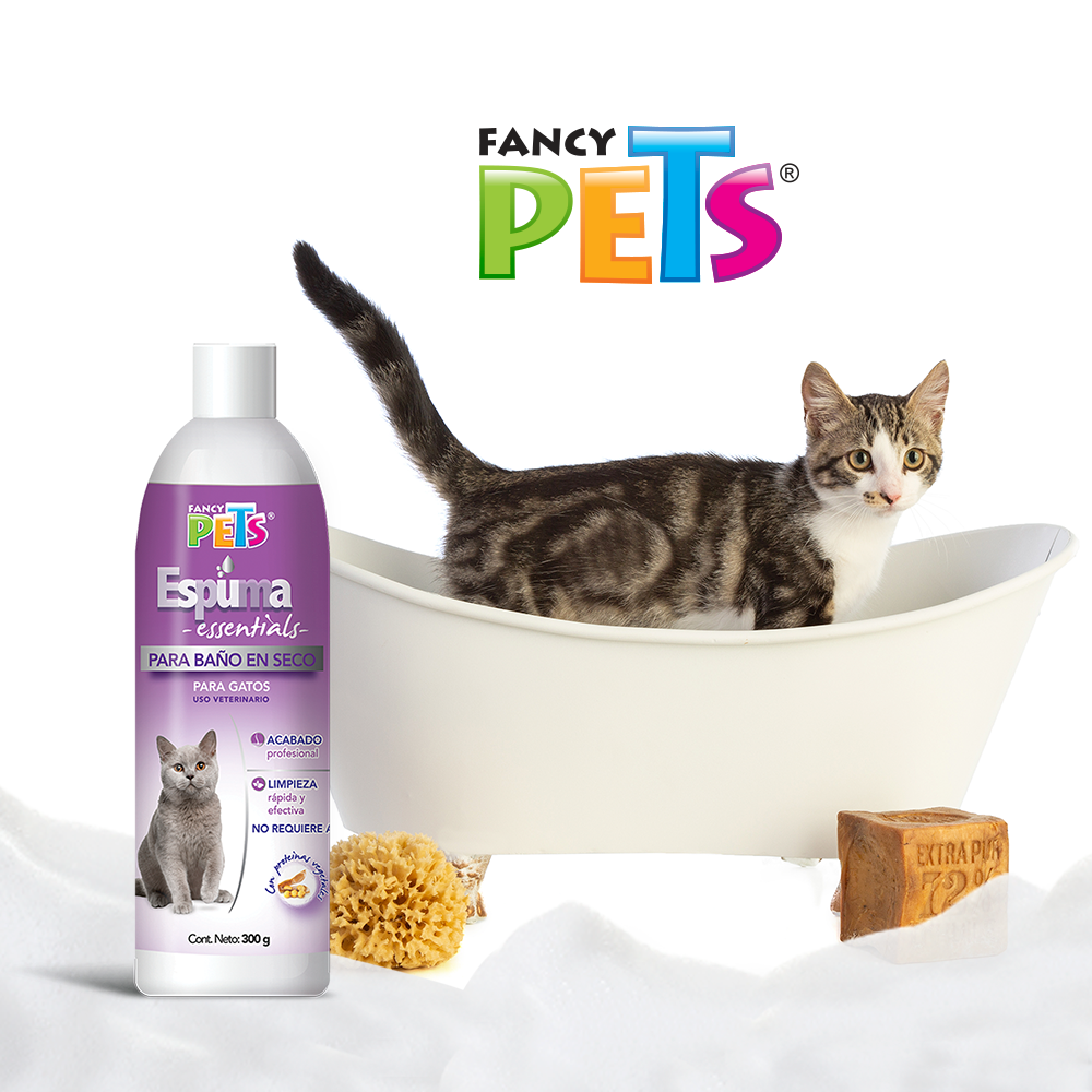 Espuma en Seco Fancy Pets Essentials para Gatos – 300 g, Limpieza Rápida sin Agua