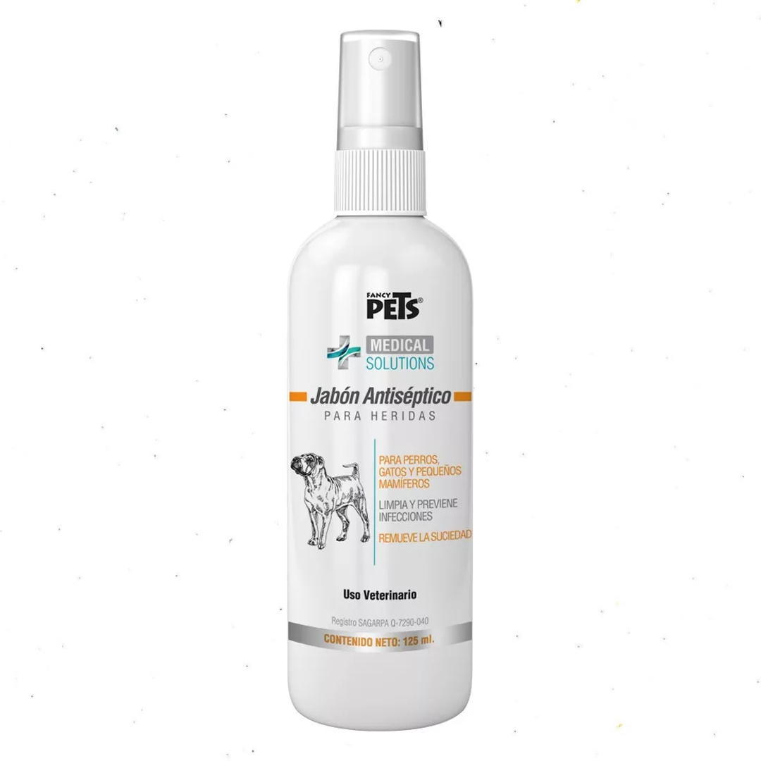 Jabón Antiséptico Medical Solutions – 125 ml, Para Heridas en Perros, Gatos y Pequeños Mamíferos