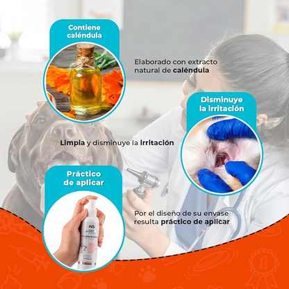 Limpiador de Oídos Fancy Pets para Perros – 125 ml, Con Extracto de Caléndula