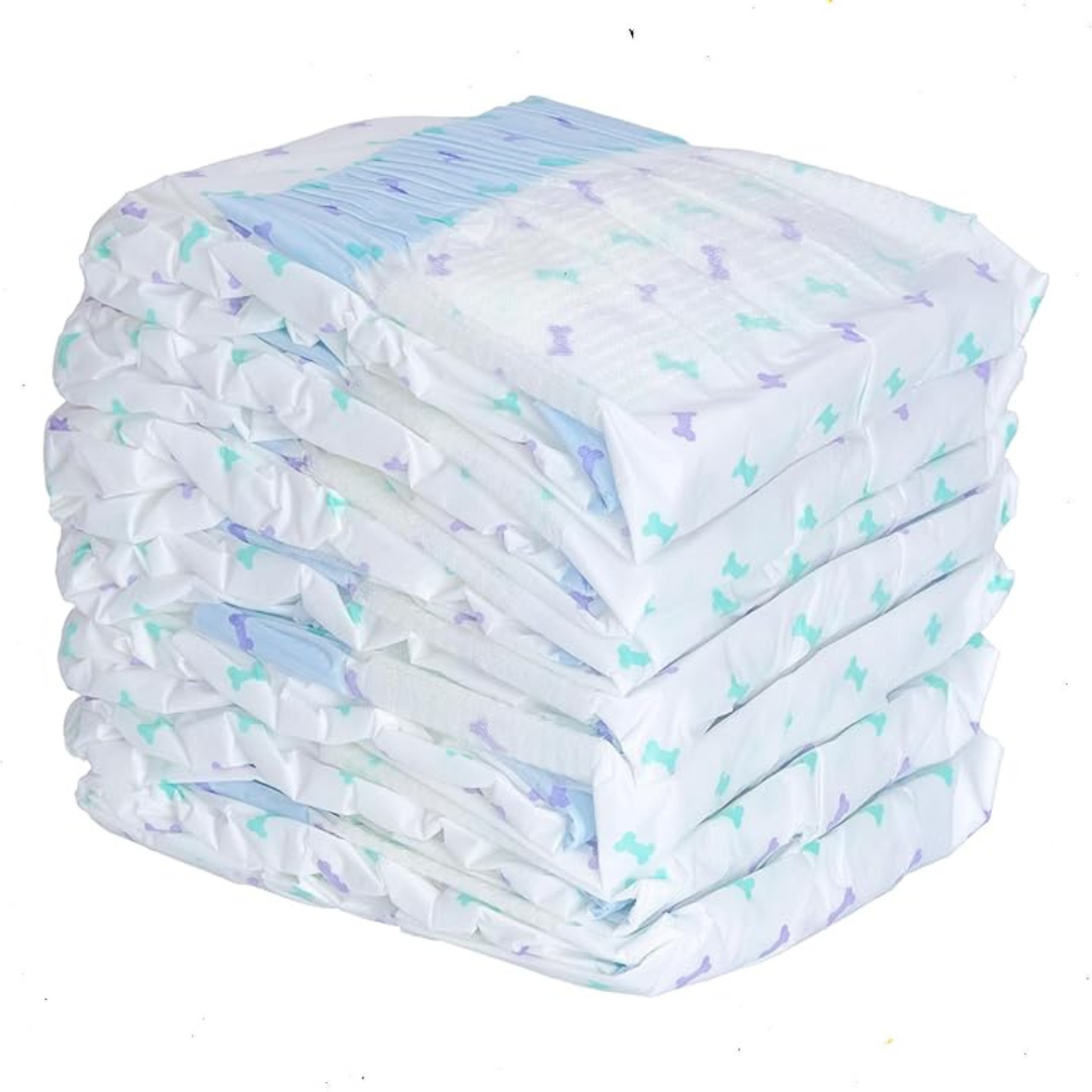Fancy Pets Pañales Grandes para Perro – 12 Piezas, Ultra Absorbentes y Ajustables