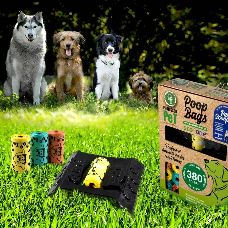Bolsas para Desechos Professor Pet – 19 Rollos con Recogedor, Biodegradables y Resistentes