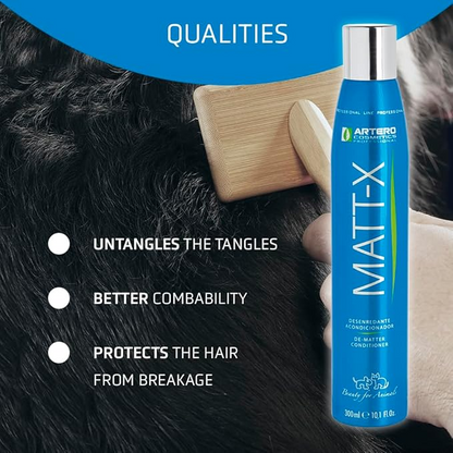 Spray Desenredante Artero Matt-X para Perros (300ml) | Con Vitaminas y Efecto Volumen