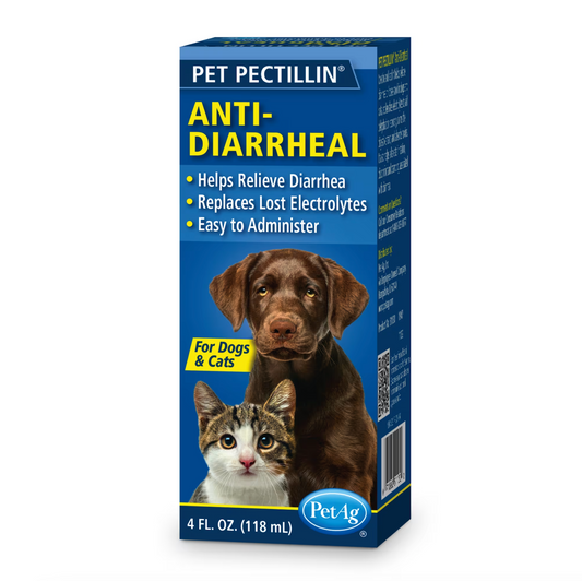 PetAg Pet Pectillin Anti-Diarrheal – 118 ml, Alivio de Diarrea para Perros y Gatos